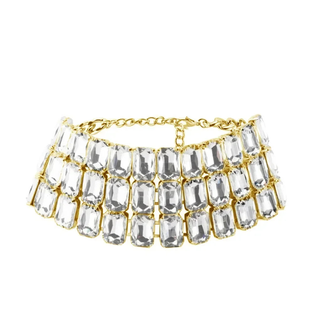 Pre Order:  Multilayer Rhinestone Choker Statement Necklace