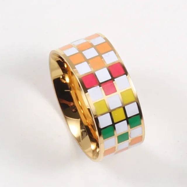 Pre Order:  Waterproof Checkerboard Chunky Ring