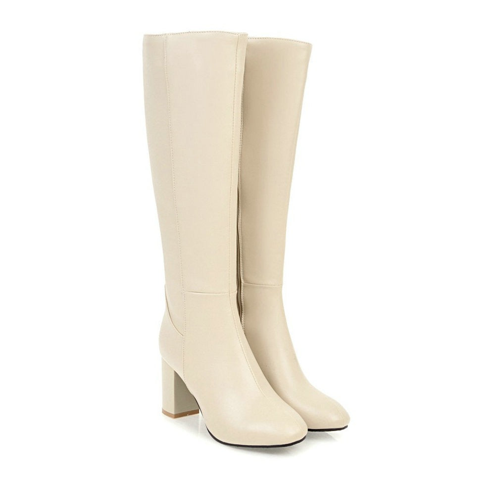 Pre Order:  Chunky High Heel Knee High Boots