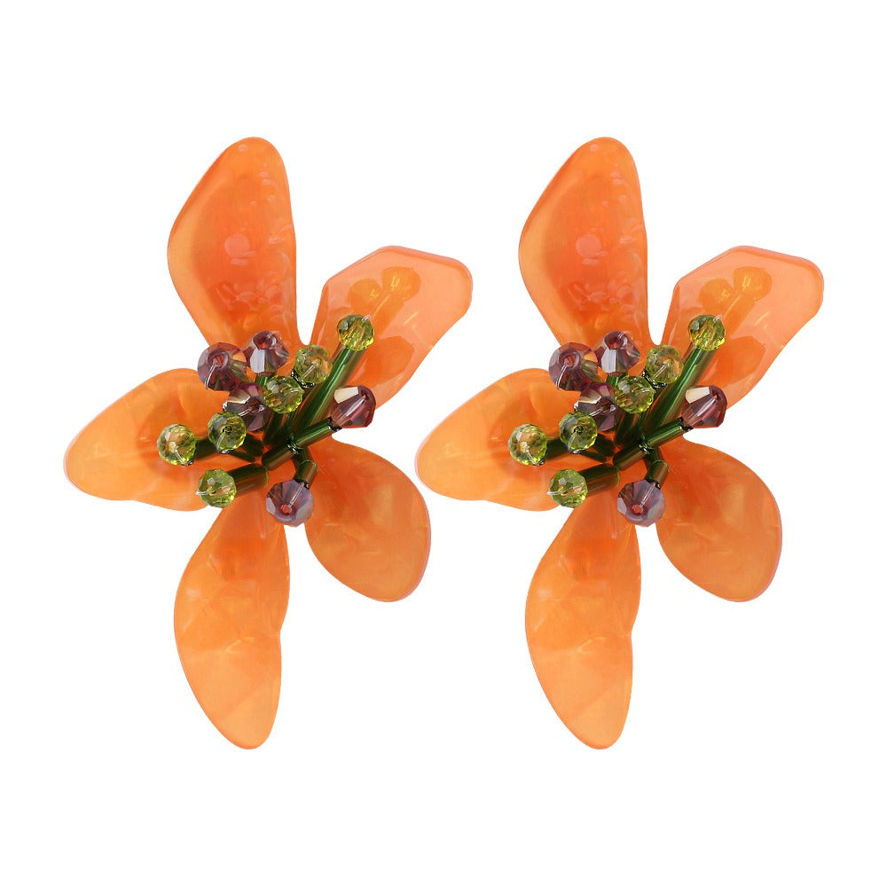 Pre Order:  Acrylic Retro Flower Earrings