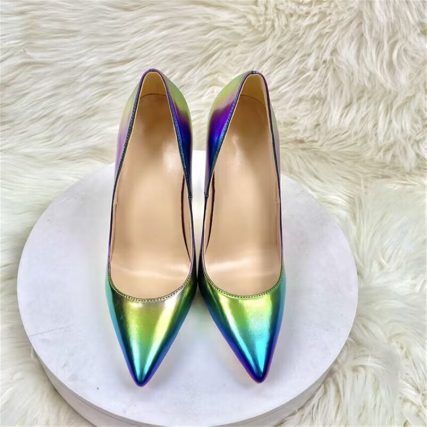 Pre Order:  Purple Pointed-Toe Faux Leather Shoes