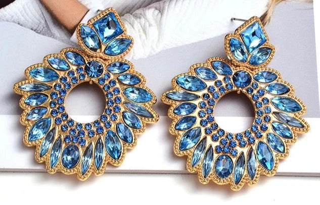 Pre Order:  Rhinestone Wreath Drop Earrings