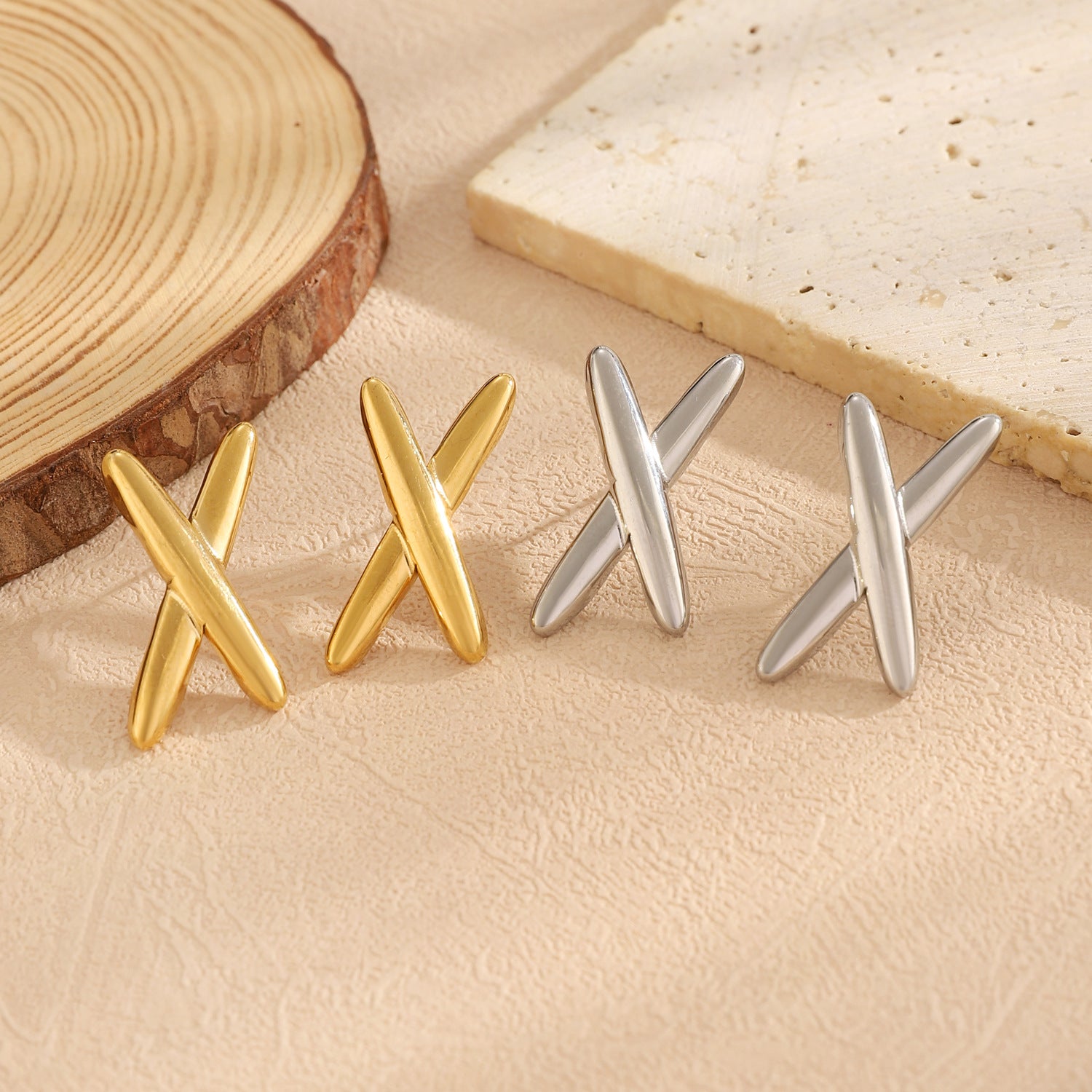 Pre Order:  X- Shaped Stainless Steel Earrings