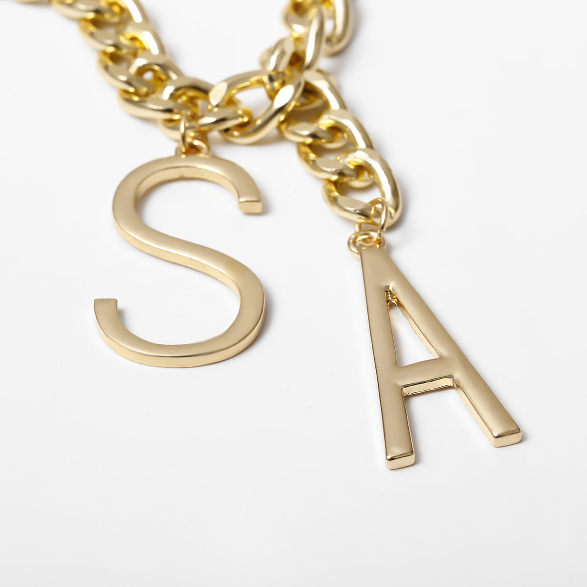 Pre Order:  S-A Letter Pendant Chain Necklace