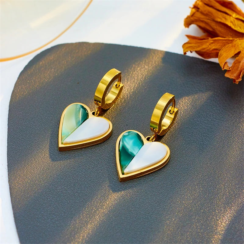 Pre Order:  Two-Tone Hearts C-Hoop Earrings