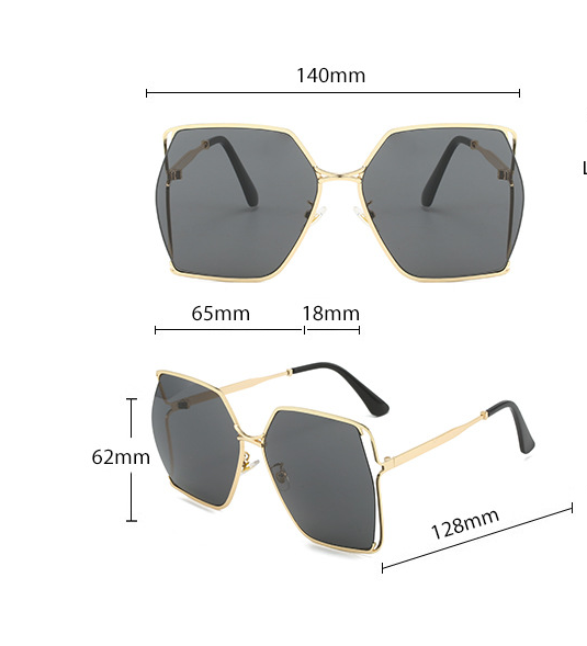 Pre Order:  Large Frame Metal Hollow Sunglasses