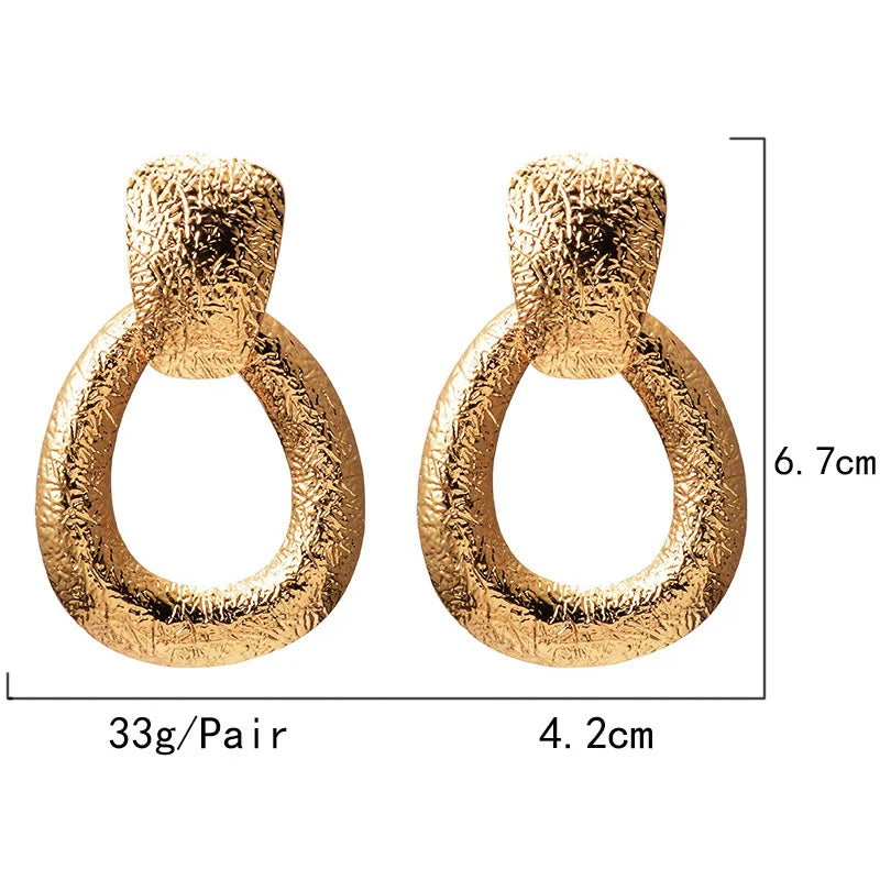 Pre Order:  Textured Dangling Hoops Earrings