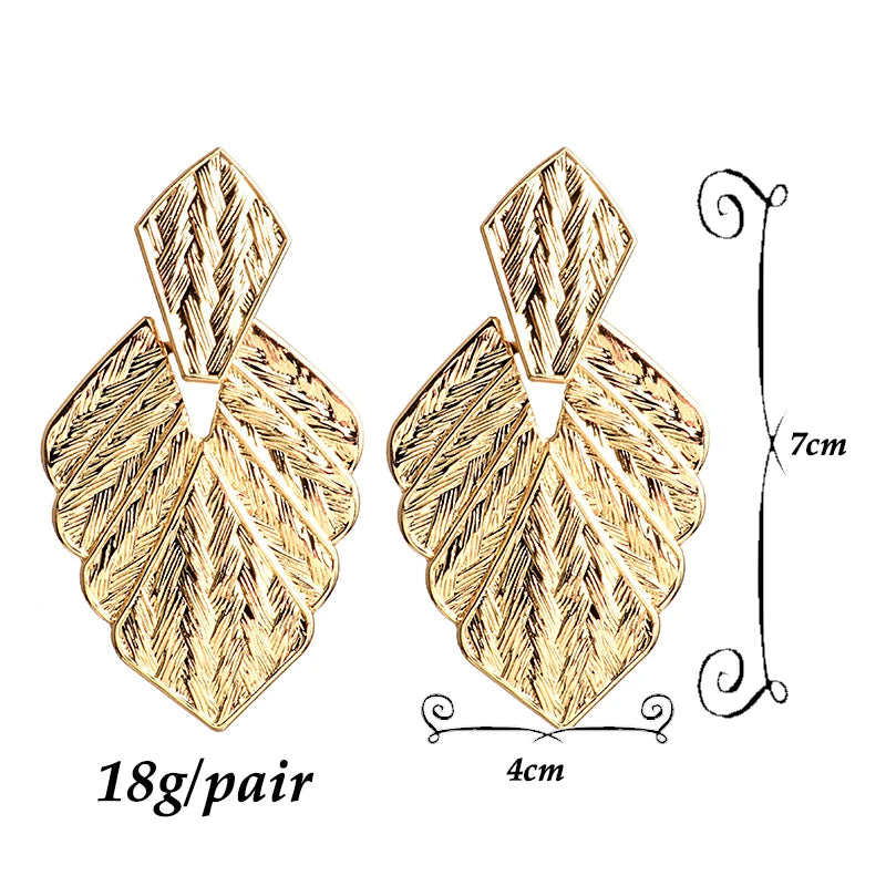 Pre Order:  Textured Leaf Drop Earrings