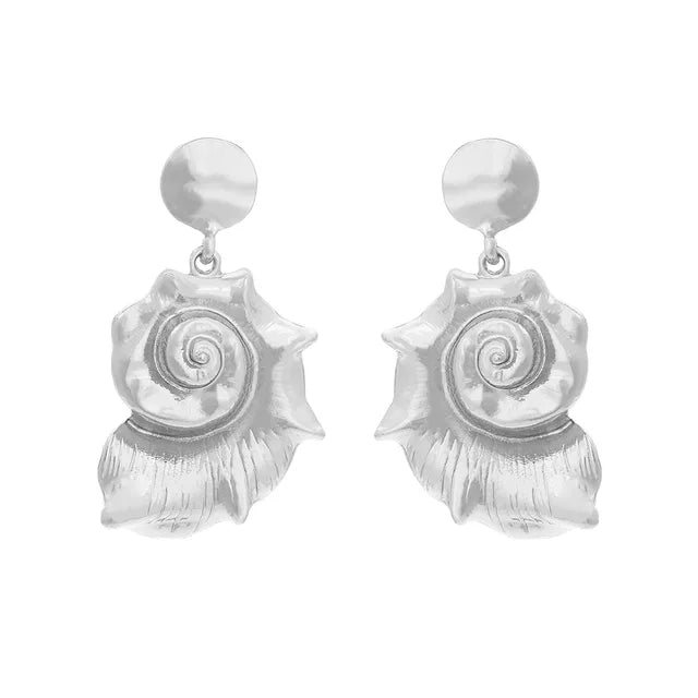 Pre Order:  Alloy Conch Pendant Earrings