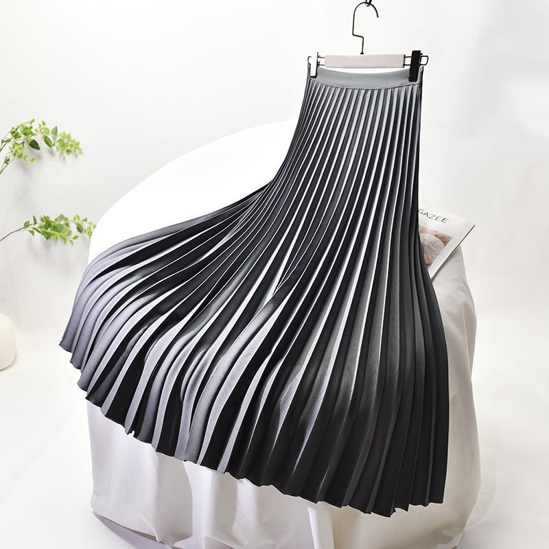 Pre Order:  Solid Pleated A-Line Skirt