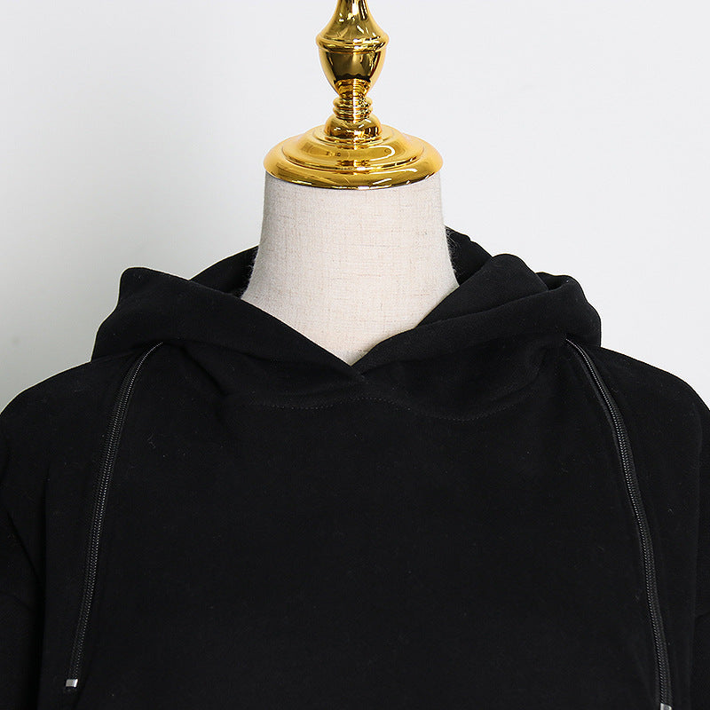 Pre Order:  Hooded Zipper Spliced Pocket Sweatshirt