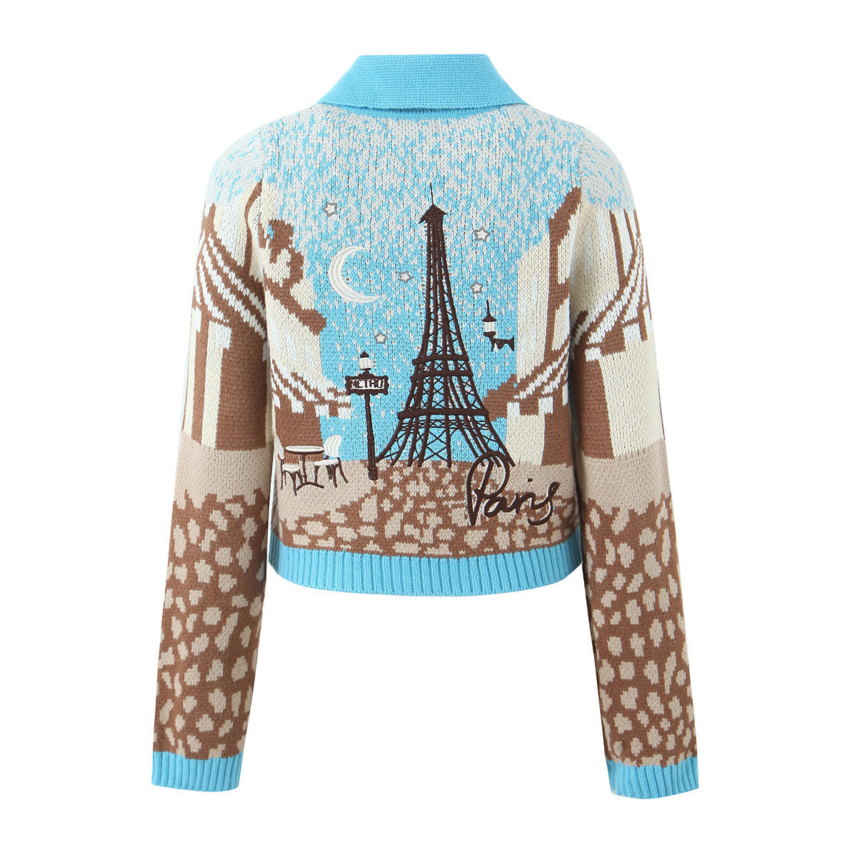 Pre Order:  Paris Street Knitted Blue Cardigan