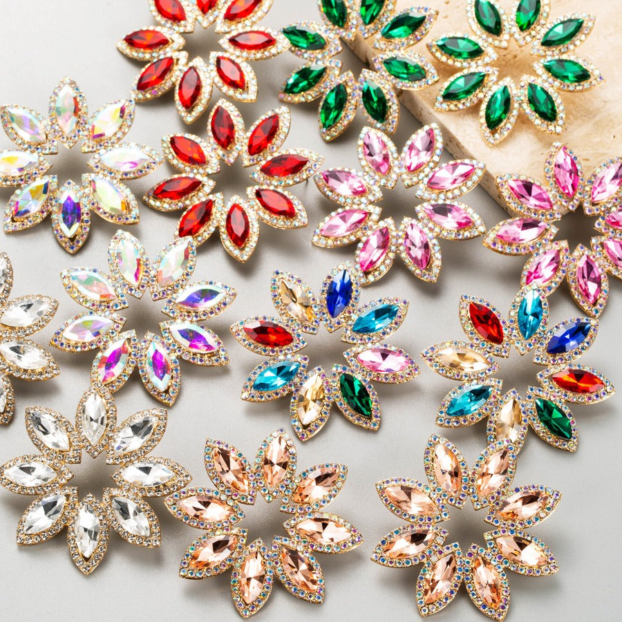 Pre Order:  High-End Diamond Flower Earrings