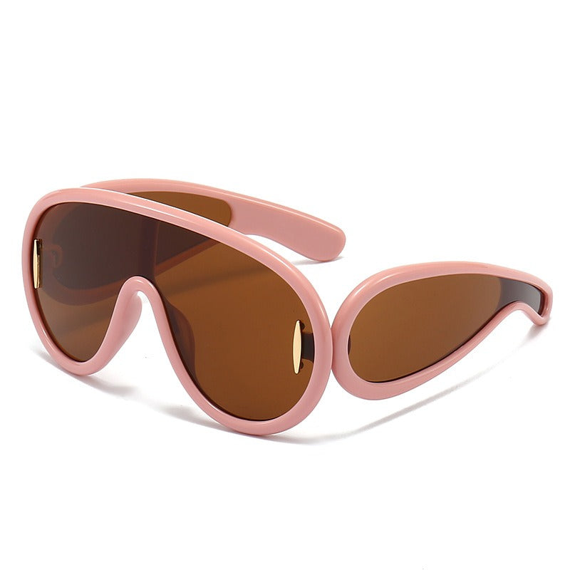 Pre Order:  One-piece Oval Large Frame Sunglasses