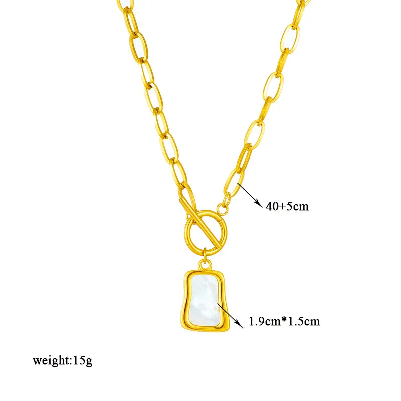 Pre Order:  Oyster Pendant Chain Link Necklace