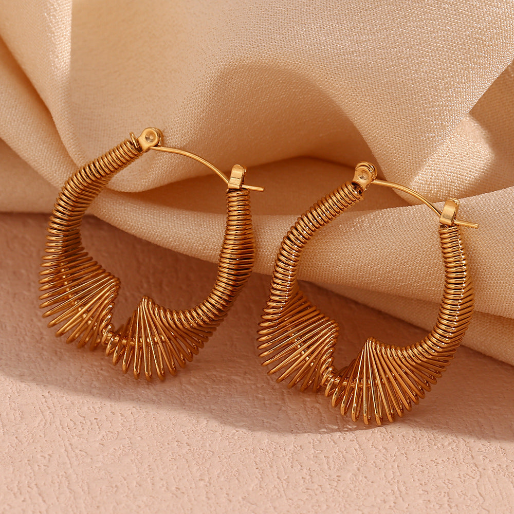 Pre Order:  Twisted Coil Hoop Plated Earrings