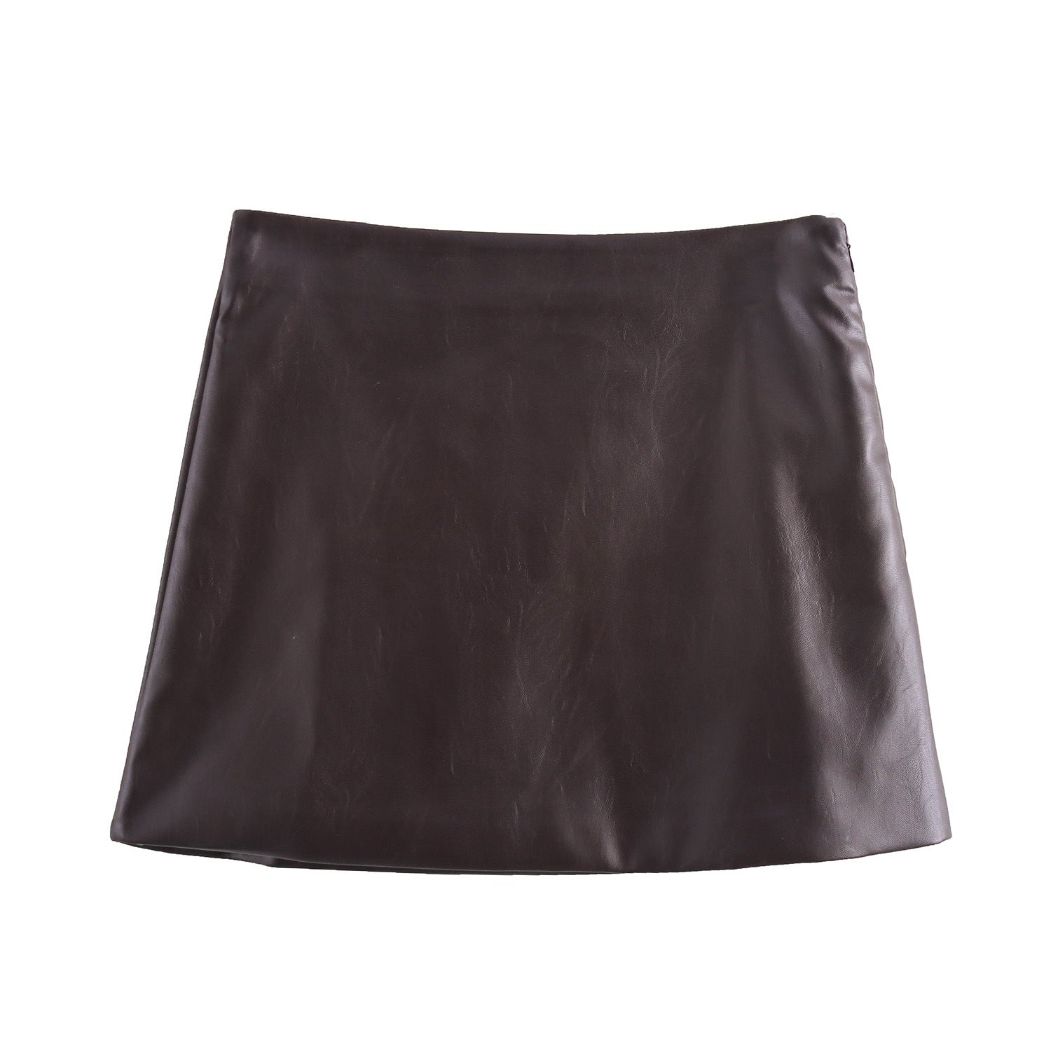 Solid Leather Jacket + Mini Skirt