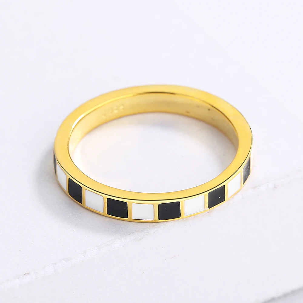 Pre Order:  Checkerboard Minimalist Ring