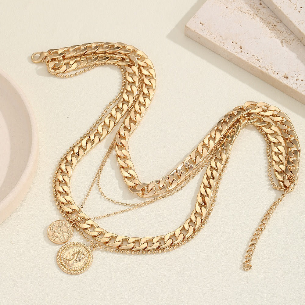 Pre Order:  Retro Multi-Row Large Chain Necklace