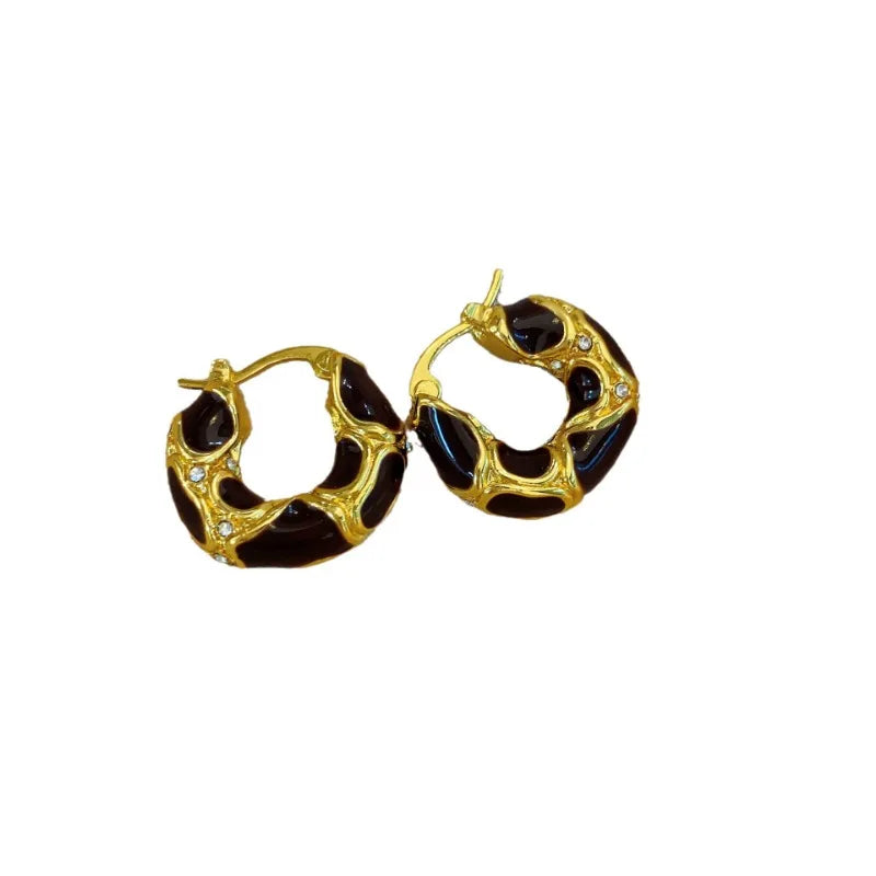 Pre Order:  Gold Spotted Hoop Earrings