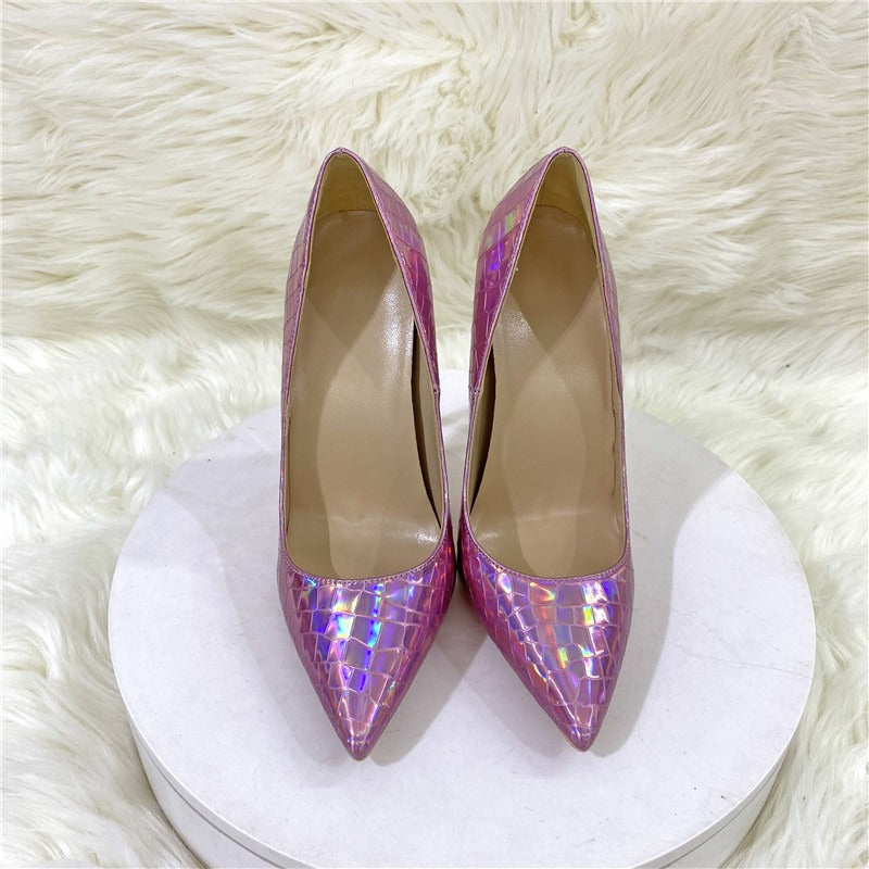 Pre Order:  Glossy Stone Pattern Stilettos