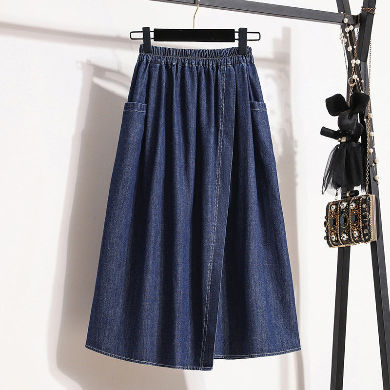 Pre Order: Loose Split High Waisted Denim Skirt