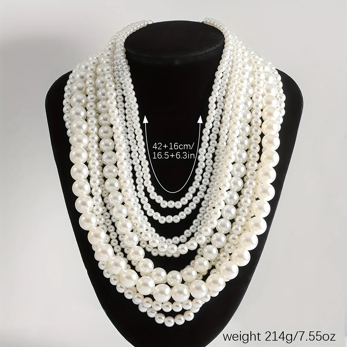 Pre Order:  Elegant Multilayer Faux Pearl Necklace