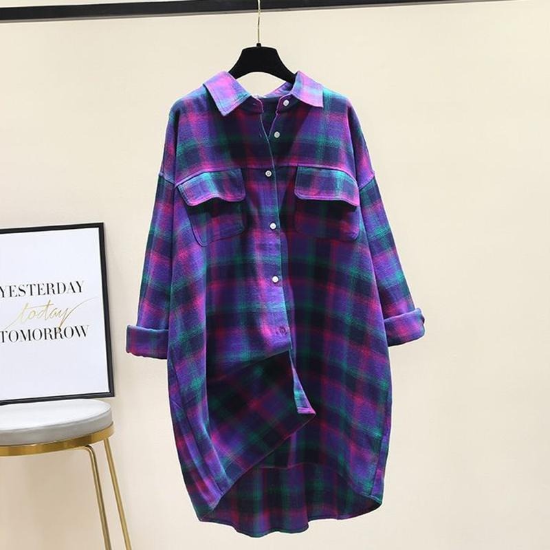 Pre Order:  Casual Plaid Long Sleeved Shirt