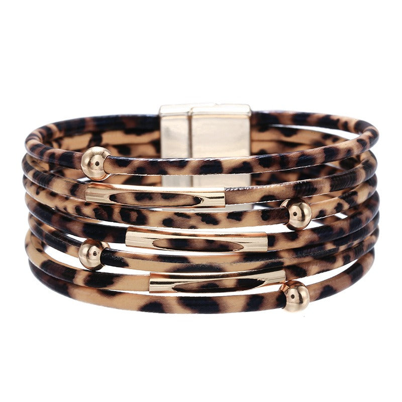 Pre Order:  Leopard Print Loops Magnetic Bracelet