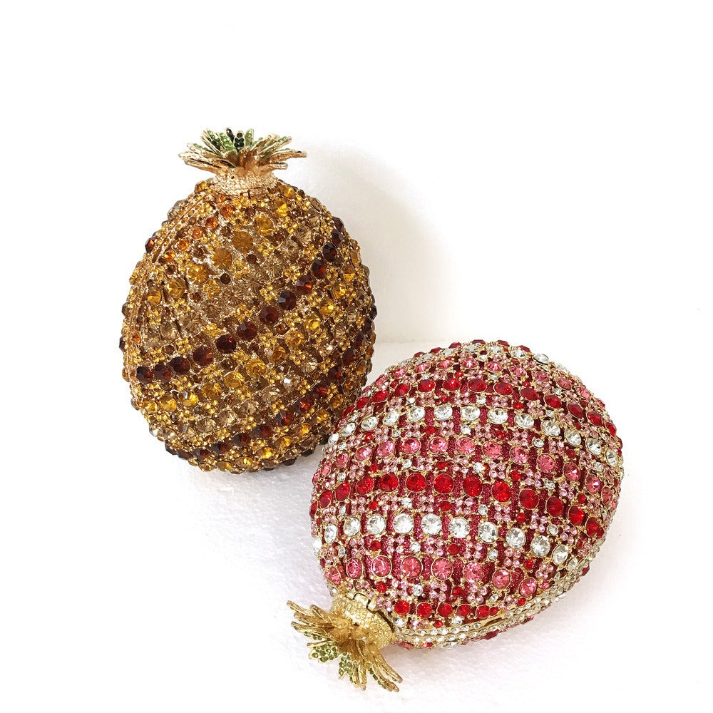 Pre Order:  Rhinestones Pineapple Shaped Clutch Bag