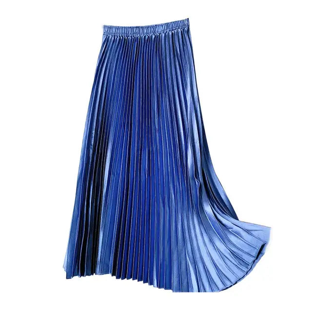 Pre Order:  Pleated High-Waist Midi Skirt