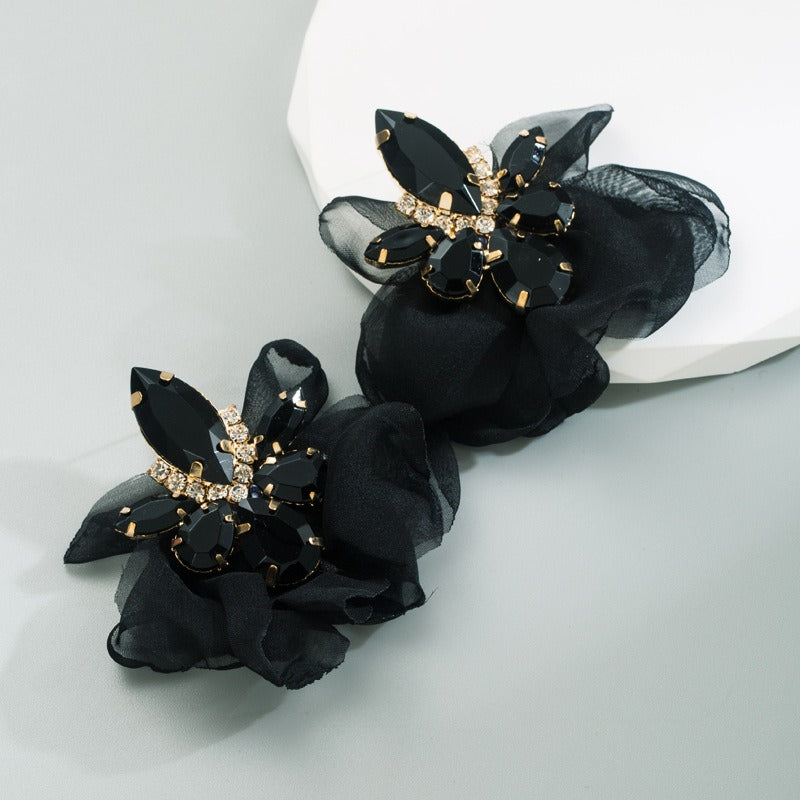 Pre Order:  Diamond Studded Flower Earrings