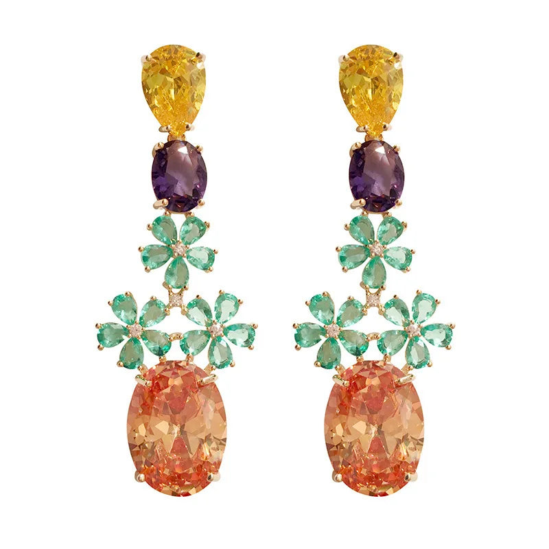 Pre Order:  Bohemian Colorful Zircon Earrings