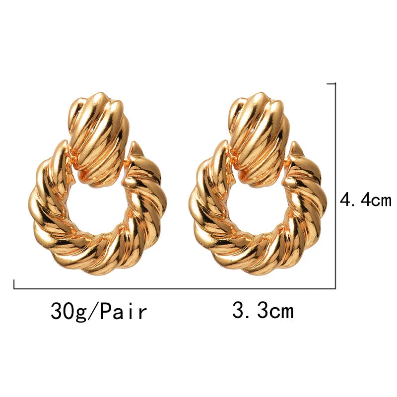 Pre Order:  Twisted Hoops Drop Stud Earrings