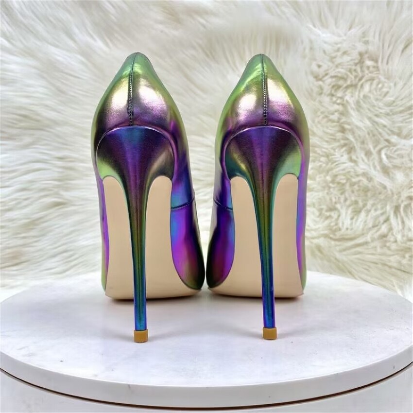 Pre Order:  Purple Pointed-Toe Faux Leather Shoes