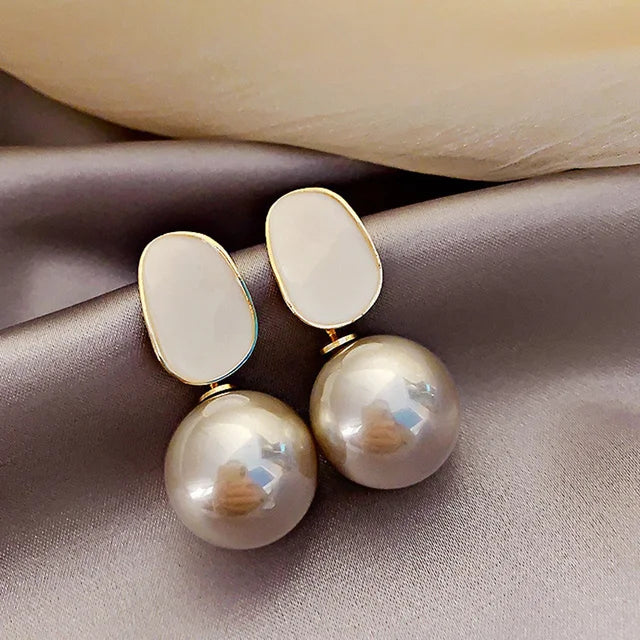 Pre Order:  Enamel Faux Pearls Drop Earrings