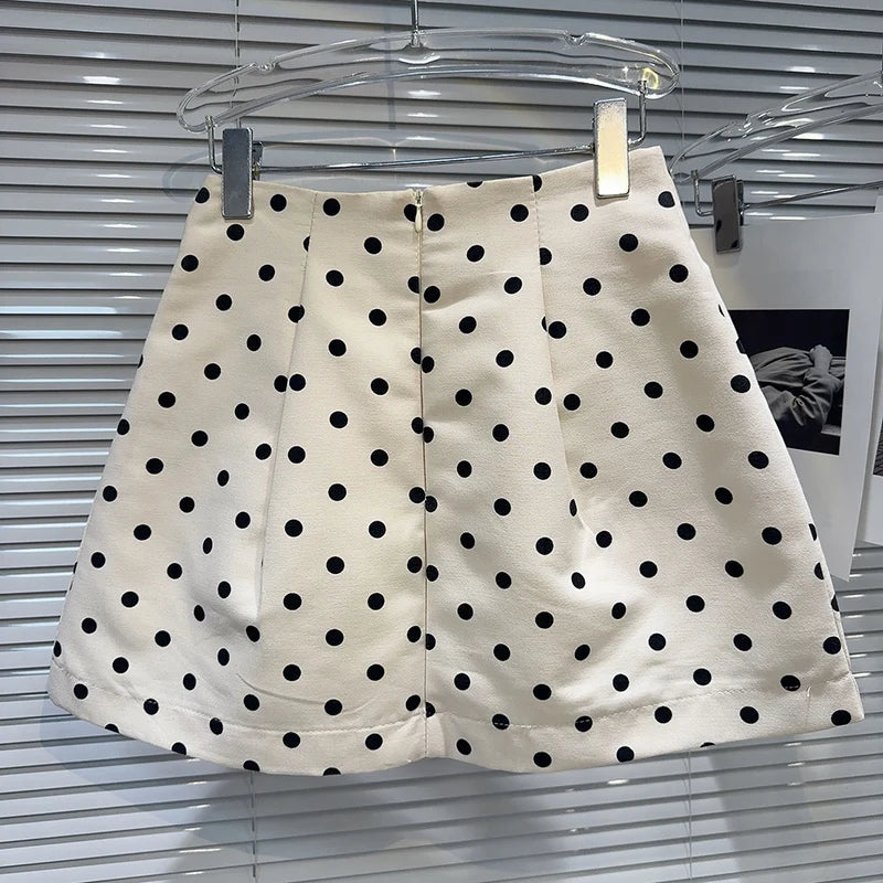 Polka Dot A-Line Hip Wrap Skirt