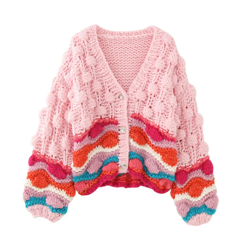 Pre Order:  Handmade Chunky Knit Bubble Cardigan