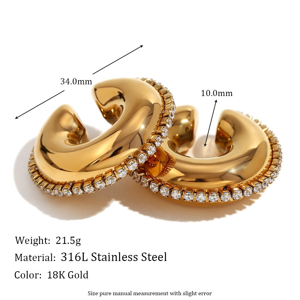 Pre Order:  Zircon Hollow Chain Earcuffs