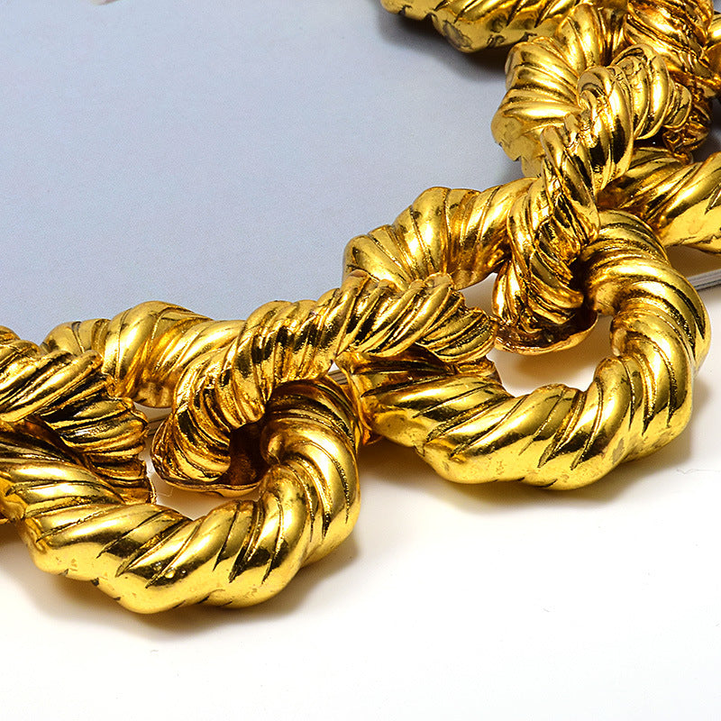 Pre Order:  Twisted Loops Chain Electroplated Necklace