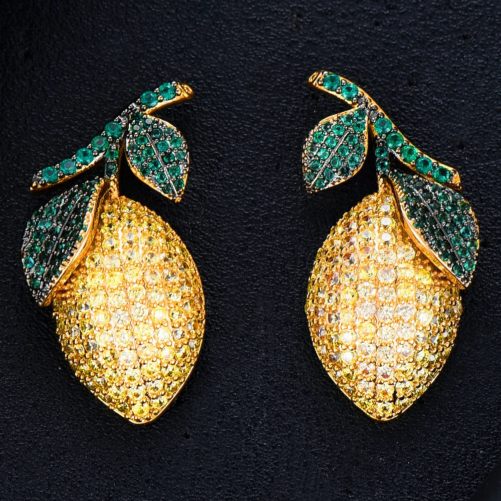 Pre Order:  Cute Lemon Zircon Earrings