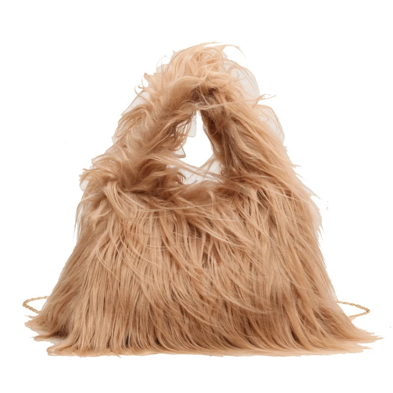 Fluffy Faux Fur Shoulder Bag - Final Sale