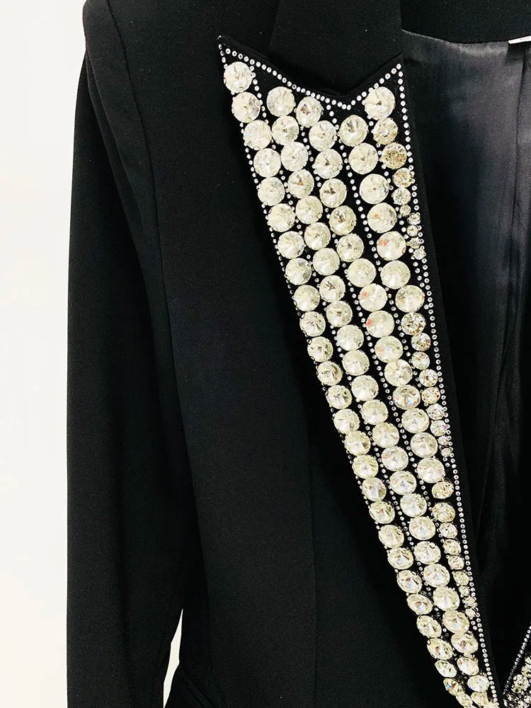 Bejeweled Peak Lapel Evening Blazer