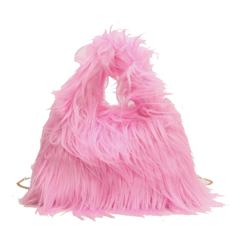 Fluffy Faux Fur Shoulder Bag - Final Sale