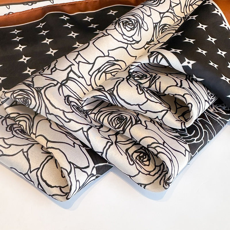 Pre Order:  Silk Cashew Flower Small Square Scarf