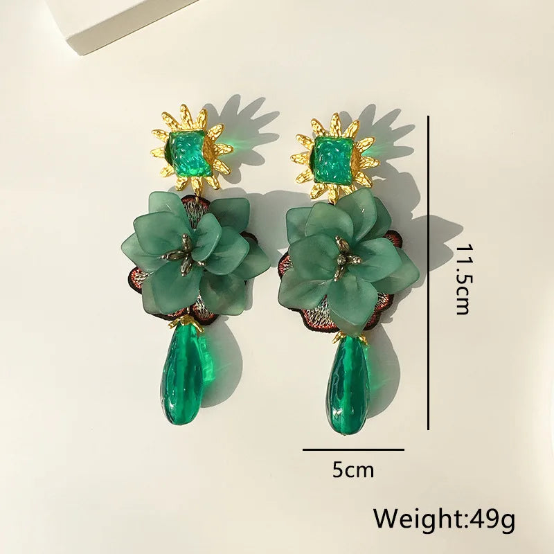 Pre Order:  Exaggerated Tassel Flower Earrings