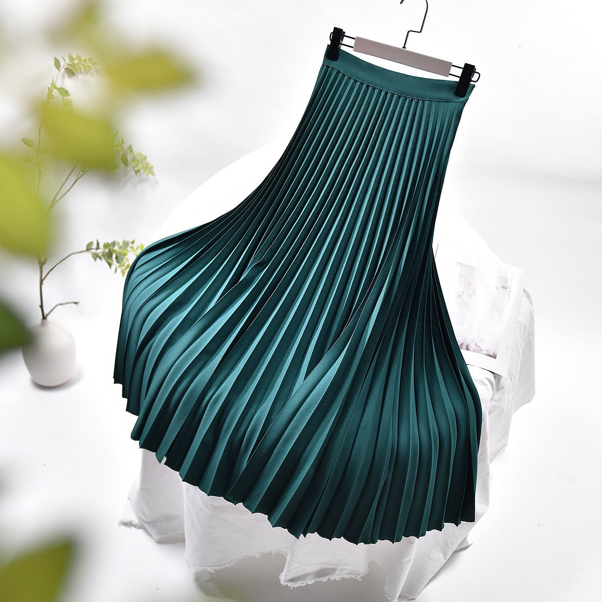 Pre Order:  Solid Pleated A-Line Skirt