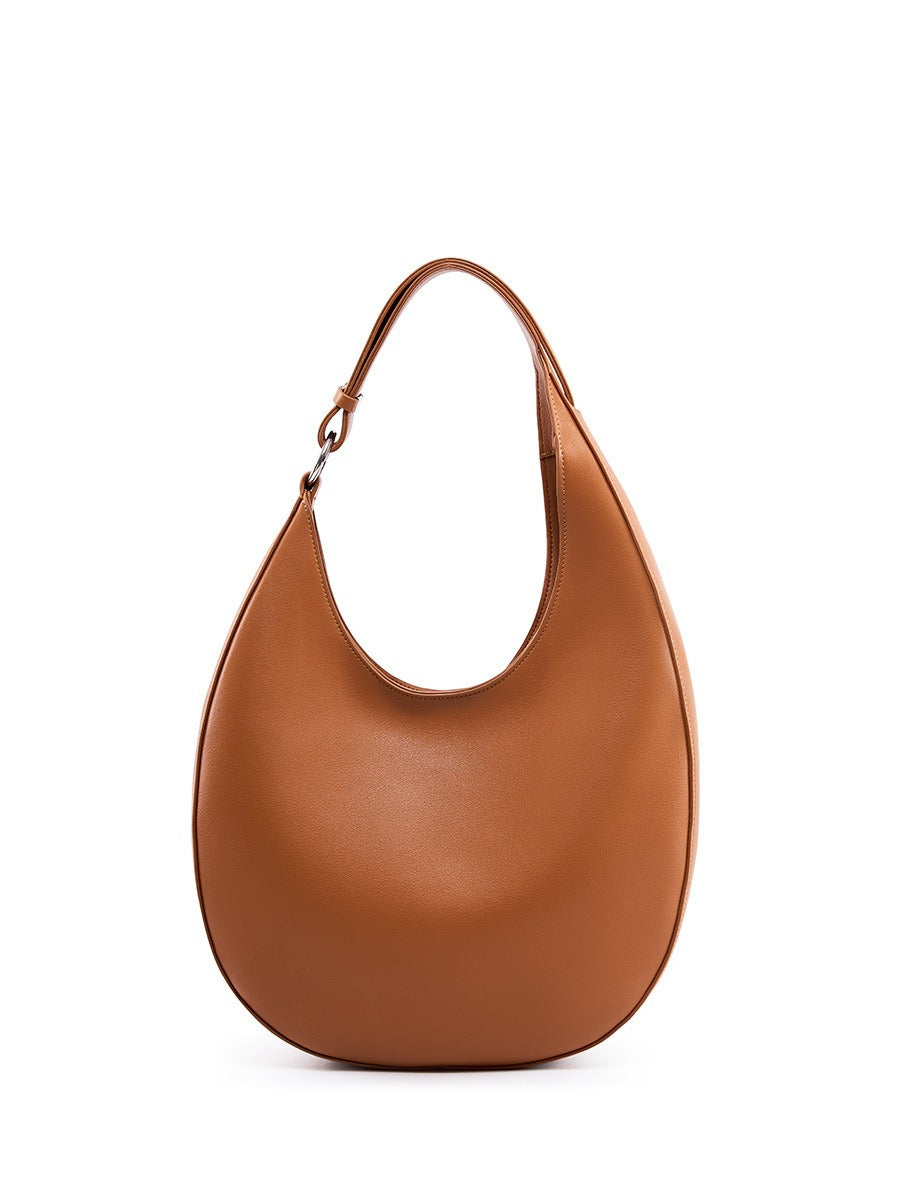 Leather Crescent Shaped Shoulder Bag