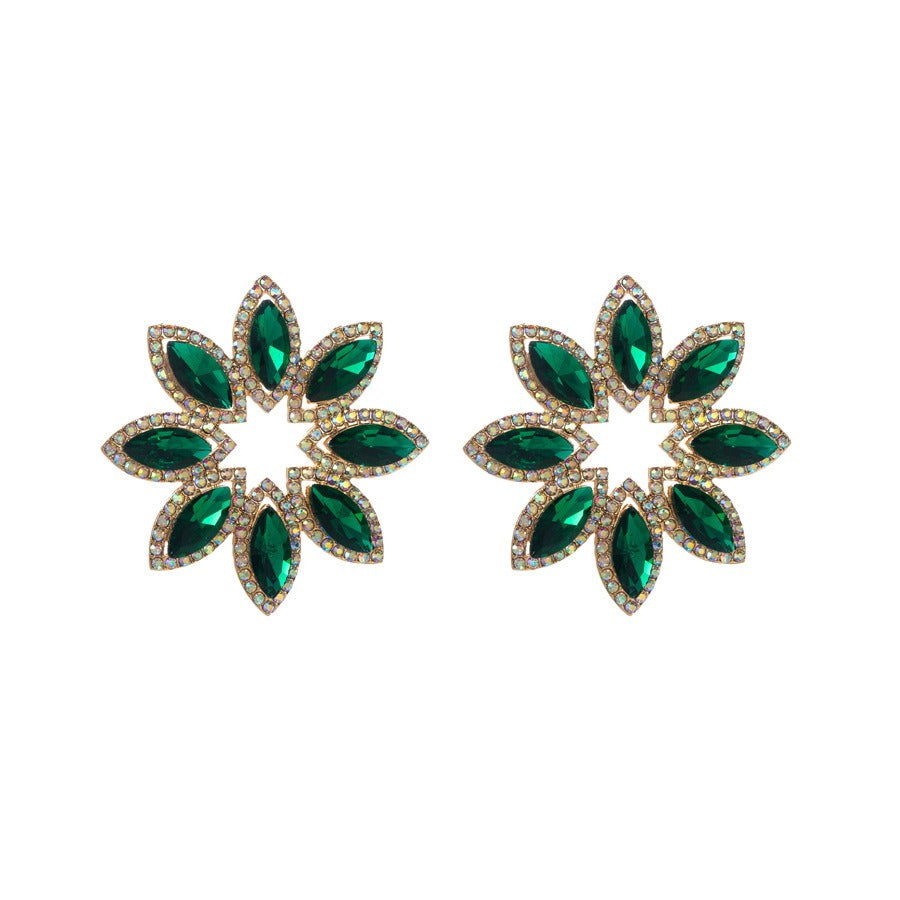 Pre Order:  High-End Diamond Flower Earrings