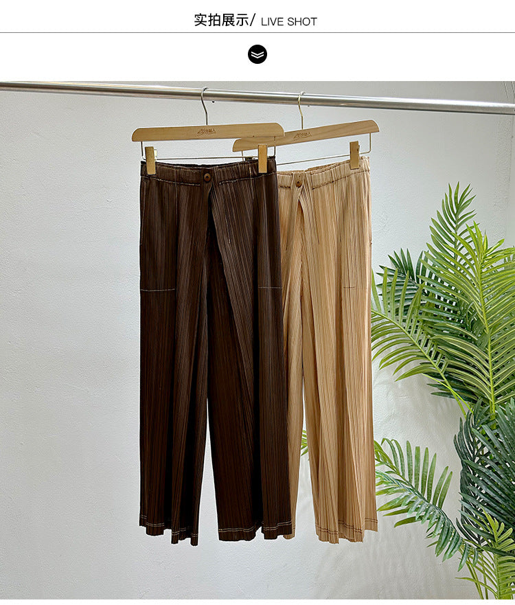 Pre Order:  Casual Folding Straight Leg Pants